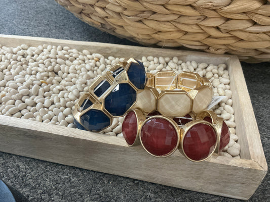 Matte gold stone bangle