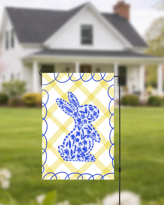 Chinoiserie Bunny Flag