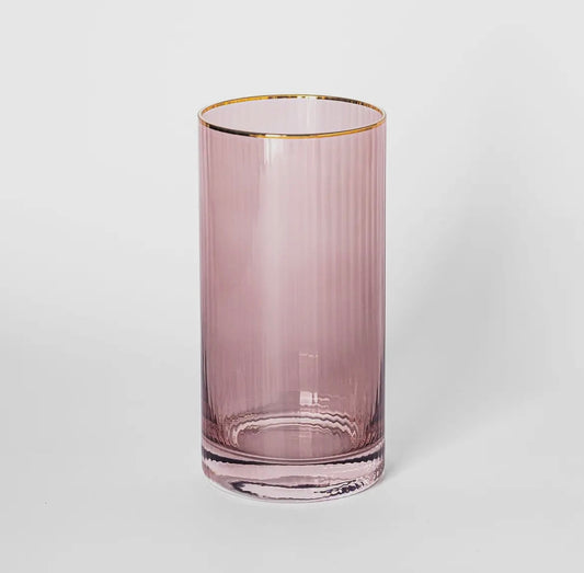 Glass Water Ribbed - Mauve