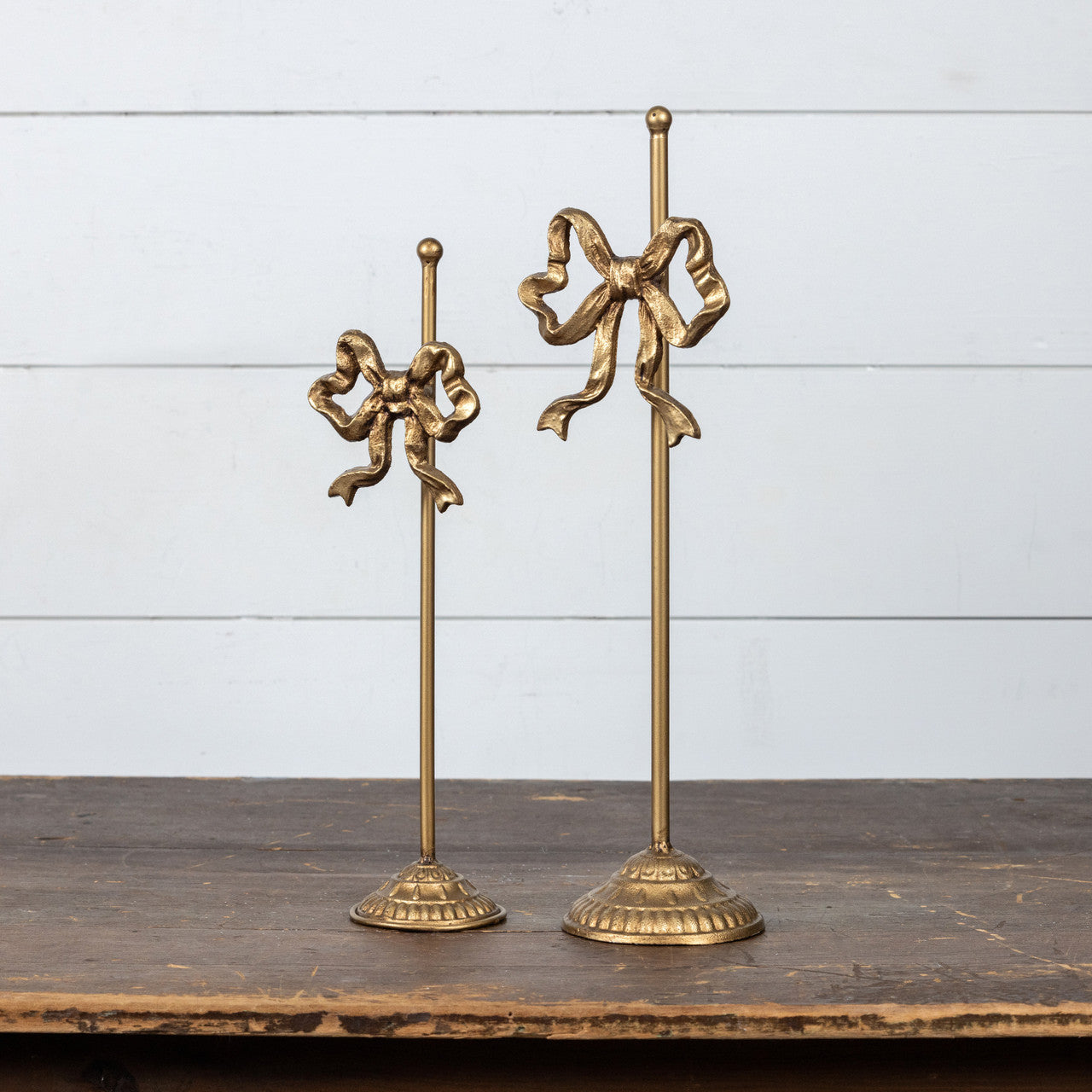 Gold Wreath Stand with Bow