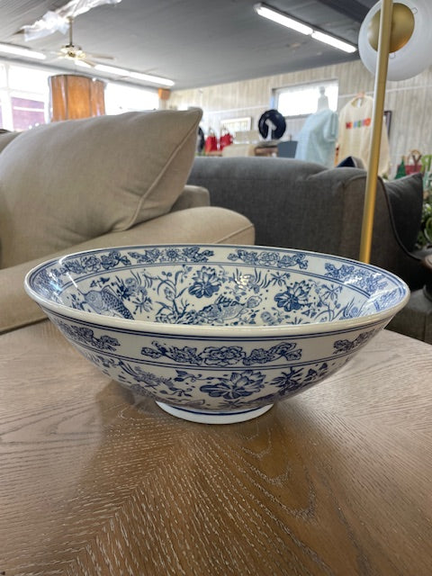 Blue and White Dynasty Koi Decorative Bowl