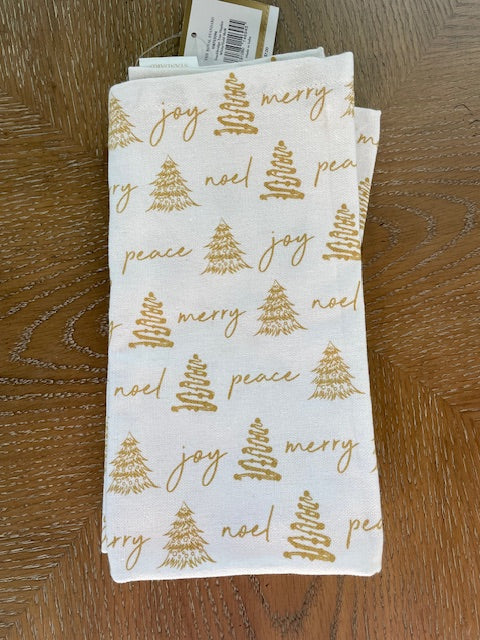 White and Gold Stockbridge Tree Napkin