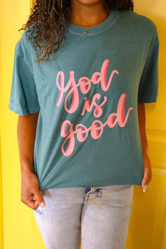Teal God Is Good Tee