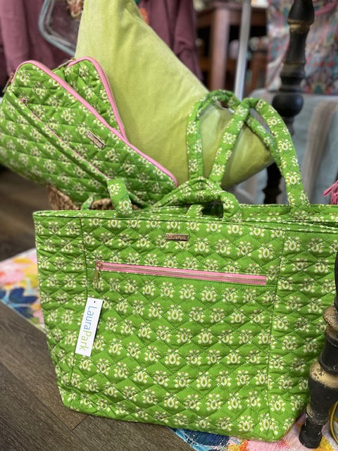 Laura Park Rosemary Meadow Quilted Tote Bag