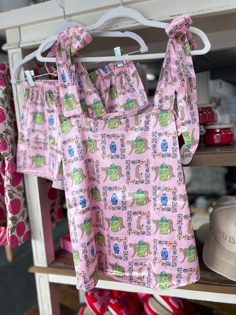 Purrfectly Pink Satin Pajama Set