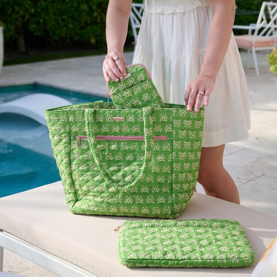 Laura Park Rosemary Meadow Quilted Tote Bag