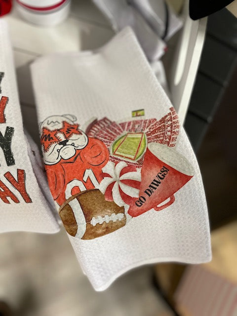 Go Dawgs Waffle Kitchen Towel