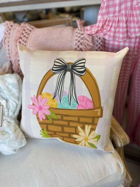 Easter Basket Throw Pillow