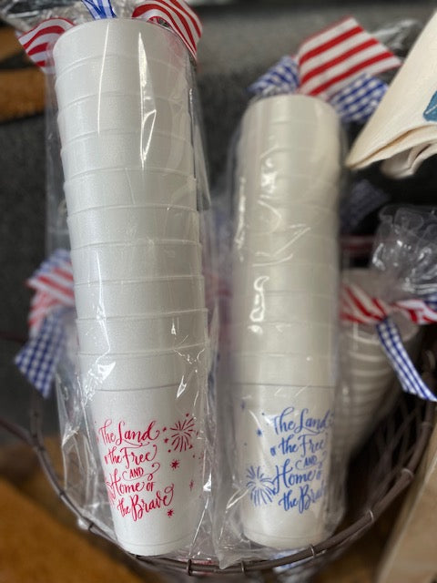 Land of the Free Foam Cups - Sleeves of 10