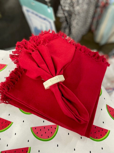 Red Fringe Napkin