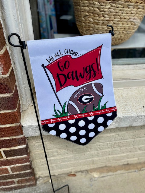 UGA "We All Cheer Go Dawgs" Garden Flag