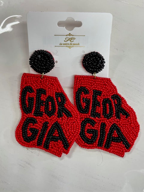 UGA "Georgia" Beaded Earrings