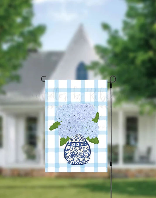 Blue Hydrangea Garden Flag