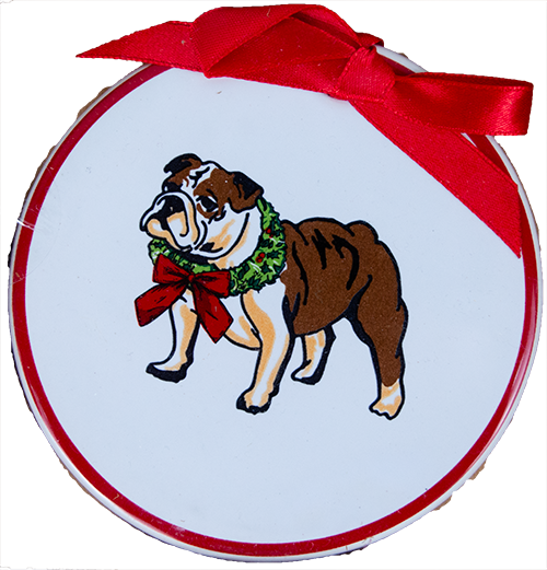 Bulldog Wreath Ornament