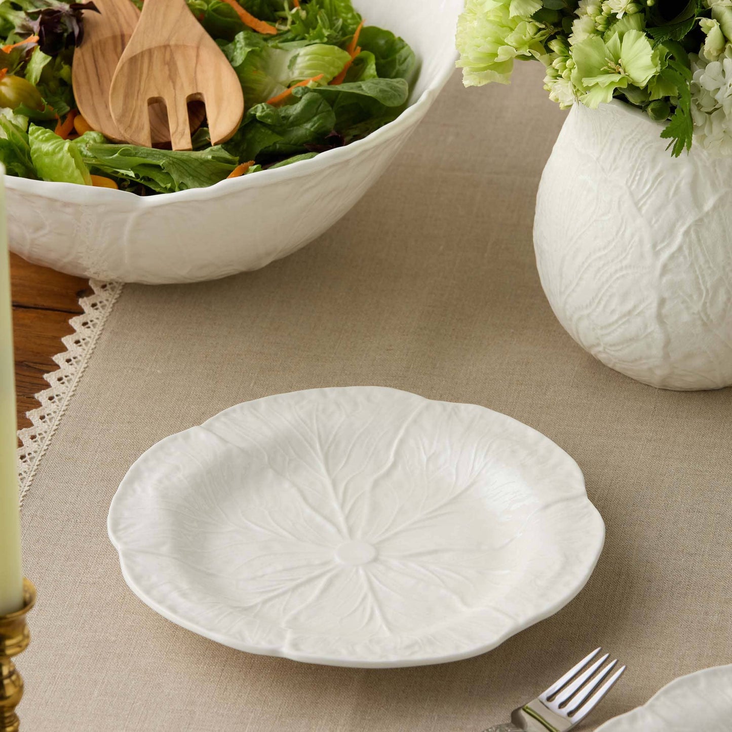 White Cabbage 3-D Salad Plate 9 in PREORDER