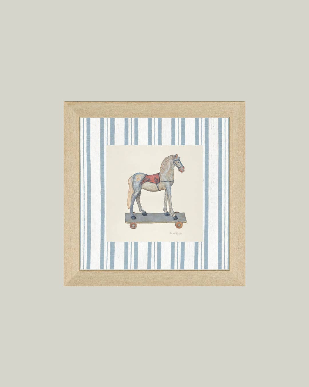 Toy Horse Framed Antique Art