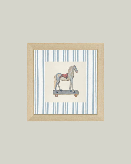 Toy Horse Framed Antique Art