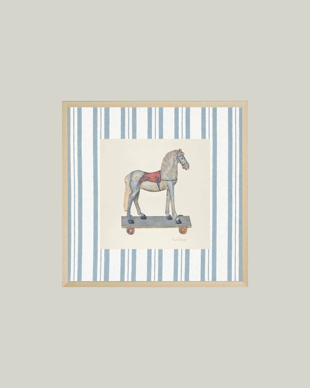 Toy Horse Framed Antique Art