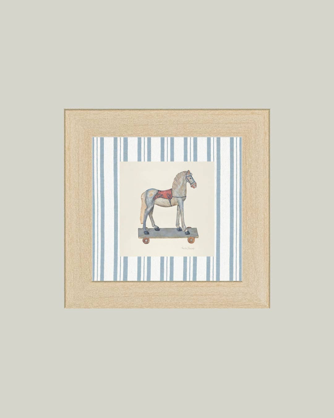 Toy Horse Framed Antique Art