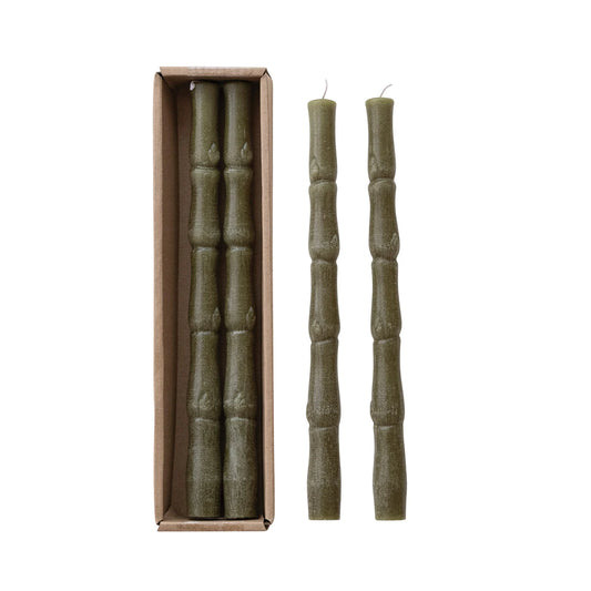 Bamboo Taper Candles, set of 2 - Olive