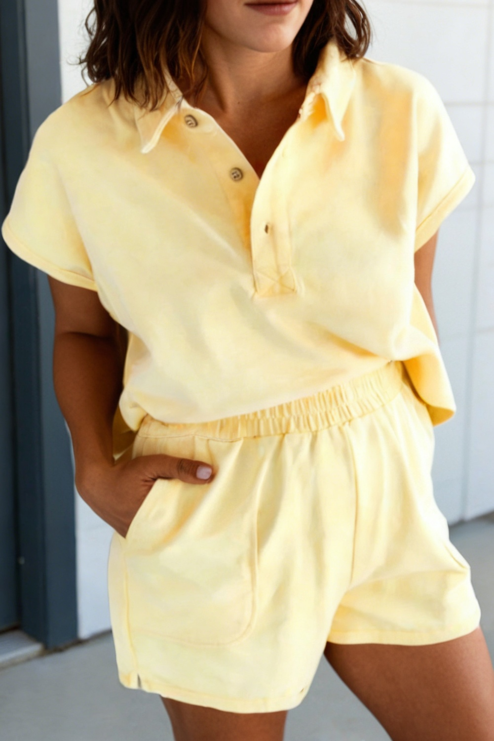 Butter Yellow Shorts Set