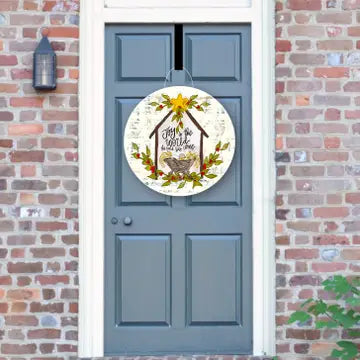 Joy to the World Star Manger Door Hanger