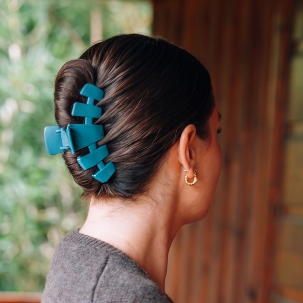 Teleties Classic | Teal With It | Large | Claw Clip