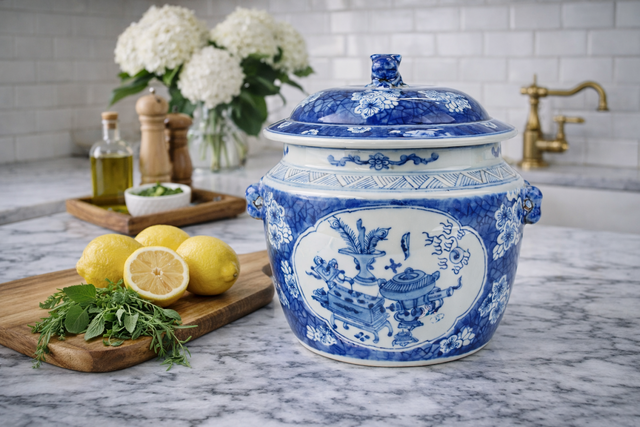 Chinoiserie Foo Dog Covered Jar