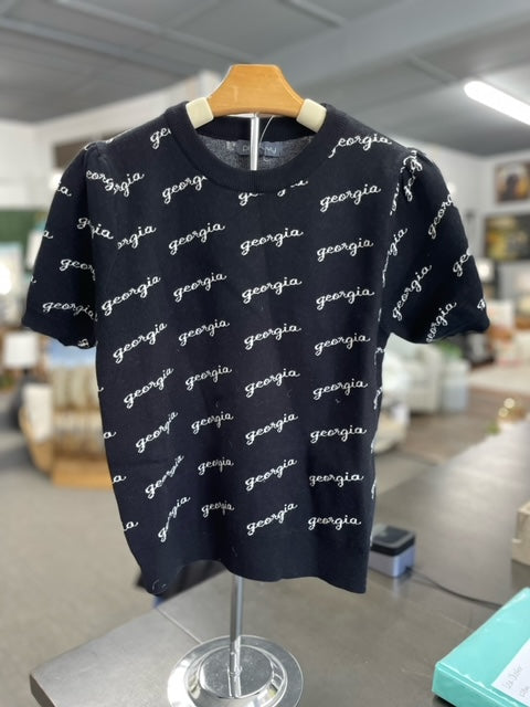 Black Georgia Slant S/S Sweater