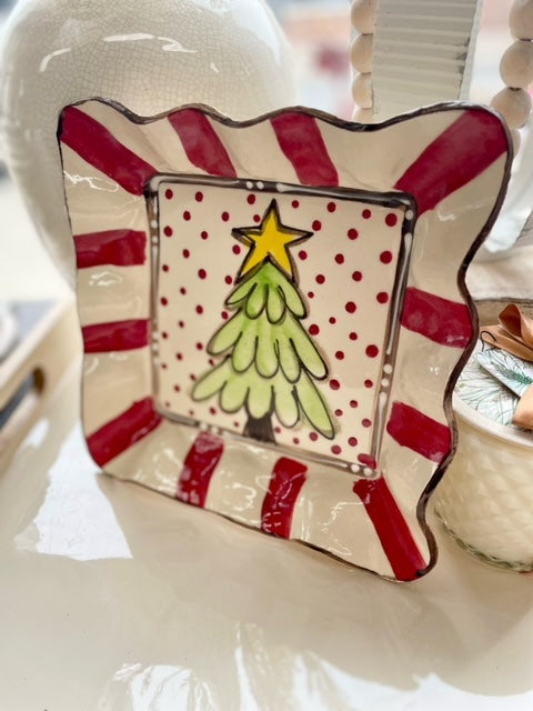 Christmas Tree Small Square Platter