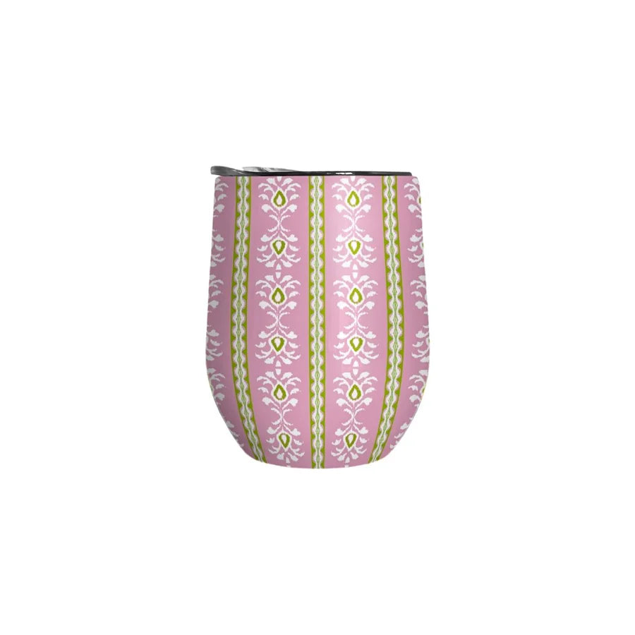 Laura Park Rosemary Stripe Pink 12 oz. Wine Tumbler