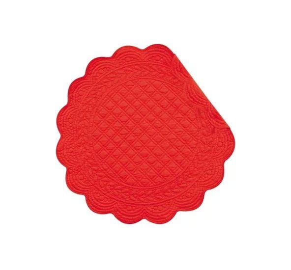Solid Red Round Placemat