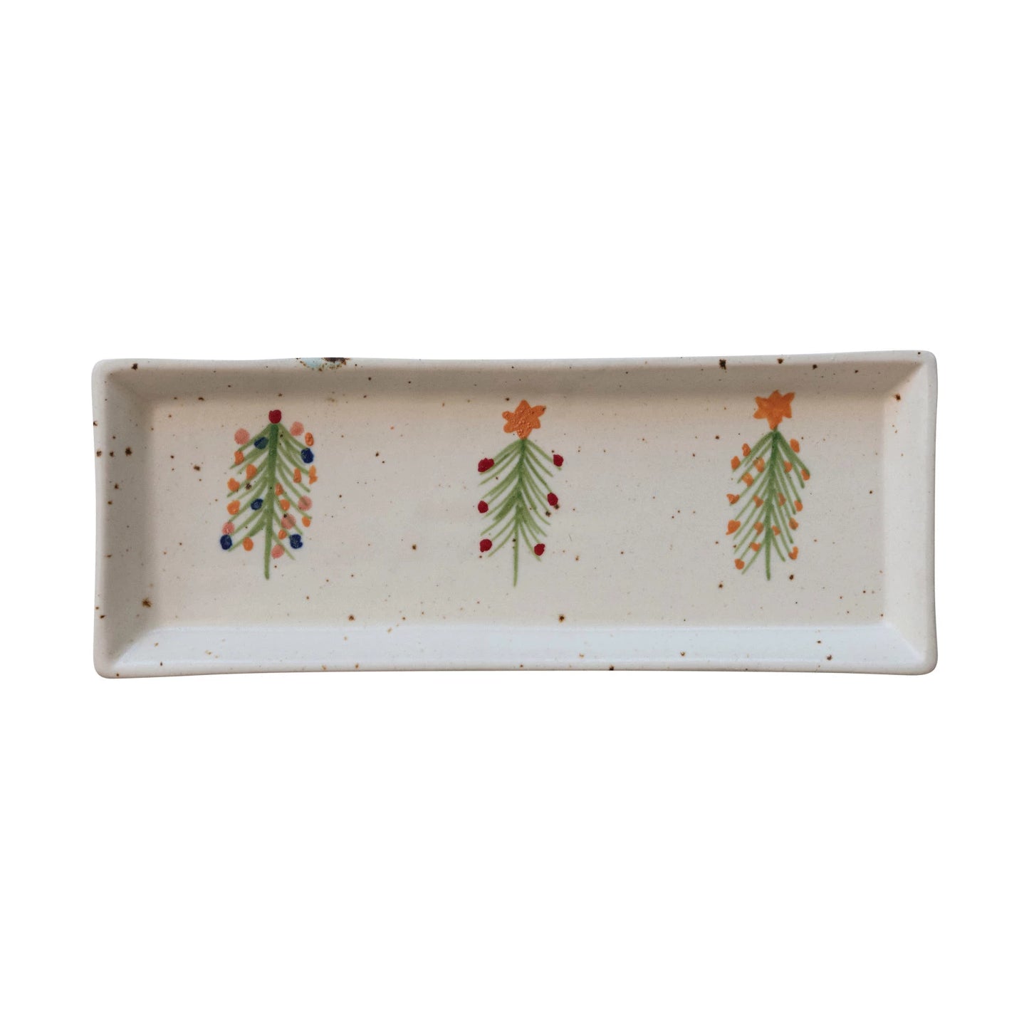 Small Stoneware Platter w/ Christmas Trees